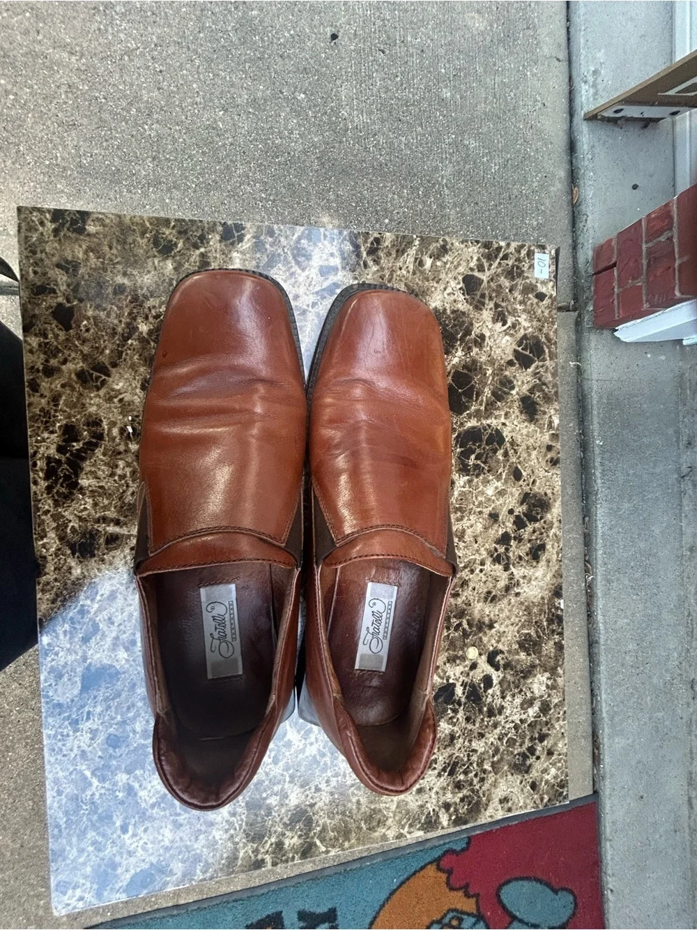Fratelli Select Men's 11 M Brown Loafer Leather Slip-On Square Toe Dress Shoes